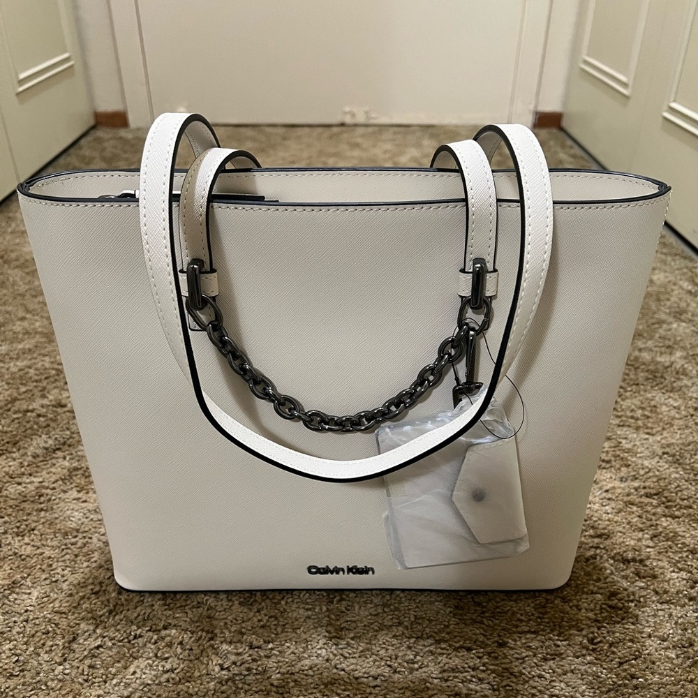 Calvin Klein White Tote Bag
